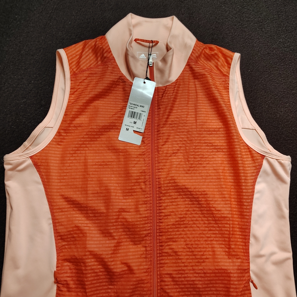 Adidas Technical Wind Golf Tennis Vest Coral Pink Women's Size Medium NWT